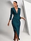 voordelige Vloerlengte-Blazer Jurk Zeemeermin  Trompet Moeder van de Bruid Jurk Crepe Tuxedo Jurk Elegant Hoge Splits Schal Lapel Vloerlengte 3/4 Mouw met Riem Effen Kleur