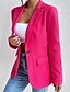 preiswerte Blazer &amp; Anzüge-Damen Blazer Bequem Tasche Knöpfe Mode Einfach Büro Büro / Karriere Einreihig Regulär Umlegekragen Normale Passform Langarm Oberbekleidung Schwarz Rosa Rosenrot Herbst Winter
