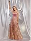 tanie różowy-Sukienki A-Line na Quinceanera Elegancka Sukienka Formalna Ślubna Długość Do Podłogi Bez Rękawów Serce Poliester z Faldami