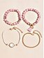 preiswerte Damenarmband-Damen-Armbandset mit Howlith-Perlen – mehrlagiges Boho-Stapelarmband mit Herzanhänger, Marmoranhänger und Quaste für Freizeitkleidung, Strandoutfits und Geschenke