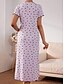 abordables Chemises de nuit et nuisettes pour femmes-Femmes Chemise de Nuit Occasionnel Confort Cœur Maison Quotidien Manche Courte Col en V Blanche Rose Claire Violet Gris Été Printemps Automne Coupe régulière