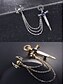 cheap Halloween Accessories-Men&#039;s Gothic Skull and Dagger Chain Brooch – Vintage Winged Skull Lapel Pin with Rhinestones for Halloween Party, Cosplay and Retro Fashion