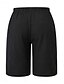 baratos Shorts-Mulheres chinês Bermudas Férias Moda Básico Comprimento do joelho Cintura Alta Tecido Bolsos Cintura elástica Confortável Macio Micro-Elástica Ao ar livre Rua Verde Militar Azul marinho Preto Branco
