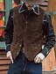 preiswerte Herrenweste-Herren Cordweste Weste Gilet Outdoor Täglich Vintage Frühling Herbst Tasche Knöpfe Nylon Bequem Einfach Einreihig Ein-Knopf V Ausschnitt Normale Passform Schwarz Marineblau Braun Grün Weste