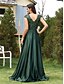 economico BLU-Abiti Quinceanera A-Line Abito Elegante Formale per Matrimonio Lunghezza Piena Senza Maniche a V Satin con Paillettes