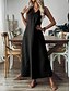 ieftine Rochie albă-Pentru femei Rochie Maxi Rochie A line Rochie de vară Casual Zilnic Potrivire Largă Simplu Fără manșon În V Negru Roșu-aprins Albastru piscină Caisă Vară