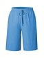 baratos Shorts-Mulheres chinês Bermudas Férias Moda Básico Comprimento do joelho Cintura Alta Tecido Bolsos Cintura elástica Confortável Macio Micro-Elástica Ao ar livre Rua Verde Militar Azul marinho Preto Branco
