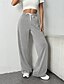 billiga Raka byxor-Dam Byxor Streetwear Ledigt Fullängd Naturlig Slät Ficka Elastisk dragsko-design Bekväm Utomhus Utomhus Semester Helgdag Mörkgrå Grå Svart Mörk Marin Höst Normal