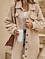 voordelige Winterjassen-Dames Jas Houd Warm Comfortabel Zak Knop Buiten Casual Effen Buiten Straat Dagelijks Feestdagen Enkele rij knopen Lang Strijkijzer Normale pasvorm Lange mouw bovenkleding Wit Khaki Abrikoos Herfst
