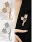 voordelige Dames Sjaals-dames strass tulp bloem broche met parel decoratie, elegante legering revers speld voor kantoor jassen, jurken, bruiloften en formele gelegenheden