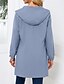 お買い得  アクティブジャケット-女性用 トレンチコート 保温 快適 ジッパー ポケット ファッション 平織り ストリート お出かけ ジッパ－ ロング フード付き レギュラー 長袖 アウターウェア ブラック ピンク スカイブルー 秋 冬