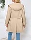 abordables Abrigos de Invierno-Mujer Gabardina Mantiene abrigado Cómodo Cremallera Bolsillo Moda Casual Plano Festivos Noche Cremallera Regular Con Capucha Ajuste regular Manga Larga Ropa de calle Negro Rosa Vino Otoño Invierno