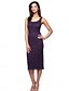 preiswerte Teelänge-Zweiteilige Kleid Sets Mutter der Braut Kleid Elegant Quadratischer Ausschnitt Knie-lange Spitze 3/4 Länge Ärmel mit Spitze