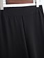 abordables jambe large et taille haute-Femmes Jambe large Pantalon capri Streetwear Occasionnel Longueur mollet Taille haute Uni Dentelle Respirabilité Doux Micro-Élastique Vacances Rue Tenue quotidienne Noir Été Coupe régulière