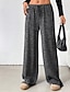 abordables Pantalon droit-Femmes Slacks Pantalons Streetwear Occasionnel Longueur complète Naturel Rayé Conception à cordon élastique Confortable Extérieur Extérieur Vacances Fête Brun / Blanc blanc / bleu Noir et blanc Noir