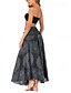 baratos Saias de Férias-Mulheres Casual Boho Longo Cintura Alta Saias Floral Imprimir Micro-Elástica Férias Feriado Azul Preto Laranja Verde Verão