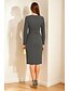 halpa Teen pituus-Bleiserimekko Raidallinen Sheath  Siro Äidin mekko Häät Tuxedo-mekko Elegantti Yksinkertainen Minimalistinen Pyöreä kaula-aukko Teen pituuteen venyy Kiristysnauha  Naru