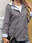 abordables chaqueta activa-Mujer Gabardina Impermeable Mantiene abrigado Cremallera Bolsillo Moda Exterior Plano Noche Fin de semana Cremallera Regular Con Capucha Ajuste regular Manga Larga Ropa de calle Negro Amarillo Vino