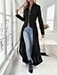 voordelige Overhemdjassen-Dames Vrijetijdsjas Comfortabel Vetoketju Onregelmatige zoom Elegant Modieus Effen Straat Weekend Rits Lang Opstaand Normale pasvorm Lange mouw bovenkleding Zwart Bordeaux Herfst Winter