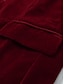 ieftine Sacouri clasice pentru bărbați-Bărbați Jachetă blazer Petrecere Buzunar Cald Epocă Iarnă Primăvara &amp; toamnă Catifea Culoare solidă Buzunar Clasic Un singur rând, un nasture Blazer Negru Roșu-aprins Albastru piscină Trifoi