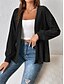 abordables Abrigos &amp; Trench-Mujer Chaqueta casual Transpirable Cómodo De Gran Tamaño Casual Plano Vacaciones Calle Casual Ropa Cotidiana Frente Abierto Regular Sin Cuello Ajuste regular Manga Larga Ropa de calle Negro Verano