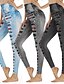 billige -Dame Slacks Leggins Hyggelige leggings Gade Afslappet Fuld længde Naturlig Blomst Elastisk Talje Trykt mønster comfy Udendørs Bekvem Ferierejse I-byen-tøj Grå Sort Blå Efterår Regulær