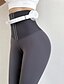 billige Fleeceforede leggings-Dame Fleece bukser Slacks Leggins Gade Afslappet Fuld længde Naturlig Vanlig Elastisk Talje Spænde comfy Ferierejse I-byen-tøj Vin Grå Sort Gul Vinter Regulær