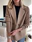 baratos Blazers e Fatos-Mulheres Blazer Respirável Confortável Bolsos Casual Tecido Escritório Rua Casual Roupa Diária Trespassado Padrão Aberto para a Lateral Normal Manga Longa agasalhos Preto Rosa Marron Primavera Outono
