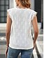 abordables Hauts en dentelle-Femmes Chemise Couleur Unie Élégant Basique Occasionnel Manche Courte Col en V Hauts Réguliers Quotidien Dentelle Patchwork Noir Blanche Rose Claire Abricot Été