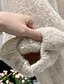 billige Åpen front cardigan-Dame Kofte Mote Helfarge Riflet V-hals Strikket Langermet Vanlige topper Strikke utendørs Daglig Ut på byen Beige kaffe Høst