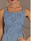 preiswerte Mamas Kleidersets-Zweiteilig Kleid-Sets Bodenlang Kleid für Hochzeitsgäste Brautmutterkleid Ärmellos Quadrathals Elegant Einfach Formell Hochzeitsgast Formeller Abend Chiffon mit Einfarbig