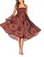 baratos Saias de Férias-Mulheres Casual Boho Longo Cintura Alta Saias Floral Imprimir Micro-Elástica Férias Feriado Azul Preto Laranja Verde Verão