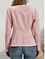 billige Kåper og trenchcoats-Dame Uformell jakke Bekvem Pustende Glidelås Lomme Fritid عادي Feriereise Gate Avslappet Dagligdagstøy Enkeltkneppet Kort Crewneck Normal Langermet Yttertøy Rosa Vår Høst