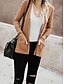 billige Frakker &amp; Trench Coats-Dame Casual jakke Åndbart Bekvem Knapper Lomme Afslappet Vanlig Ferierejse Gade Afslappet Dagligdagstøj Enradet Normal V-hals Regulær Langærmet Overtøj Hvid Lyserød Kakifarvet Sommer Forår