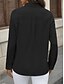 voordelige Overhemden-Dames Katoenen linnen overhemden Effen Kleur Elegant Stijlvol Basic Lange mouw Overhemdkraag Normale tops Dagelijks Knop Zak Zwart Wit Blozend Roze blauw Zomer
