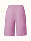 baratos Shorts-Mulheres chinês Bermudas Férias Moda Básico Comprimento do joelho Cintura Alta Tecido Bolsos Cintura elástica Confortável Macio Micro-Elástica Ao ar livre Rua Verde Militar Azul marinho Preto Branco