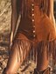 preiswerte Ausgefallene Kleider-Damen Minikleid Boho-Kleid Westernkleid Mode Modern Outdoor Urlaub Ausgehen Normale Passform Einfach Ärmellos V Ausschnitt Leicht Braun Sommer