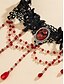 billige Dame armbånd-Dame gotisk vintage blonde lårkæde med rød krystalkæde - elastisk lårsmykke til halloween-fester, cosplay og vintage-lejligheder