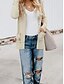 billige Frakker &amp; Trench Coats-Dame Casual jakke Åndbart Bekvem Knapper Lomme Afslappet Vanlig Ferierejse Gade Afslappet Dagligdagstøj Enradet Normal V-hals Regulær Langærmet Overtøj Hvid Lyserød Kakifarvet Sommer Forår