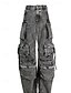 abordables pantalon cargo femme-Femmes Pantalons Cargo Mode Streetwear Longueur complète Naturel Uni Avec Poches Extérieur Confortable Rue Tenue quotidienne Gris noir Bleu Gris Clair Automne Coupe régulière