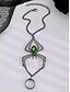 cheap Halloween Accessories-Women&#039;s Halloween Spider Hand Chain Bracelet with Green Gem – Gothic Alloy Jewelry for Costume Parties, Cosplay &amp; Spooky Events