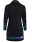 abordables Hauts Floraux-Femmes Chemisier A Ombre Élégant Occasionnel manche longue Col Bénitier Hauts Longs Quotidien Boutons Imprimé Noir Violet Vert Printemps Automne Hiver