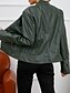 billige casual jakker-Dame Lærjakker Uformell jakke Bekvem Pustende Glidelås Lomme Fritid عادي Feriereise Gate Avslappet Dagligdagstøy Glidelås Kort Høy krage Normal Langermet Yttertøy Svart Vin Kamel Sommer Vår