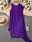 preiswerte Chiffonkleider-Damen Minikleid Freizeitkleid Chiffonkleid Sommerkleid Unterkleid Mode Modern Täglich Strand Wochenende Normale Passform Einfach Ärmellos Rundhalsausschnitt Schwarz Rosa Purpur Khaki Sommer