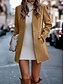 abordables Abrigos de Invierno-Mujer Abrigo Mantiene abrigado Cómodo Bolsillo Moda Moderno Plano Trabajo Diario Frente Abierto Regular Escote Chino Ajuste regular Manga Larga Ropa de calle Negro Marrón Caqui Otoño Invierno