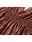tanie Sukienki boho-Damskie Sukienka midi Codzienne sukienki Sukienka rozkloszowana Letnie sukienki Sukienka Boho Zabytkowe Urlop Codzienny Wyjściowe Regularny Kwiaty Długi rękaw W serek Brązowy Lato