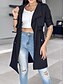 abordables Manteaux Trench-Femmes Veste Décontractée Confortable Respirant Avec Poches Mode Occasionnel Uni Vacances Rue Occasionnel Tenue quotidienne Ouvert devant Régulier Col Rabattu Coupe régulière manche longue Vêtements