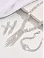 abordables Collar de mujer-Conjunto de joyas de diamantes de imitación brillantes para mujer: elegante collar, pulsera, pendientes y anillo de plata, accesorios de declaración lujosos para bailes nocturnos y cócteles.