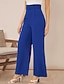 ieftine picior lat și talie înaltă-Pentru femei Costume Picior Larg Pantaloni Modă Șic Stradă Lungime totală Talie Înaltă Simplu Respirabilitate Comfortabil Micro-elastic Afaceri Purtare Zilnică Maro Închis Negru Verde Deschis Roz