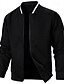 preiswerte Lässige Jacken-Herren Leichte Jacke Freizeitjacke Collegejacke Urlaub Täglich Tasche Spleißen Frühling Herbst Farbblock Mode Klassisch Stehkragen Regulär Waffelstoff Schwarz Weiß Wein Marineblau Khaki Jacken